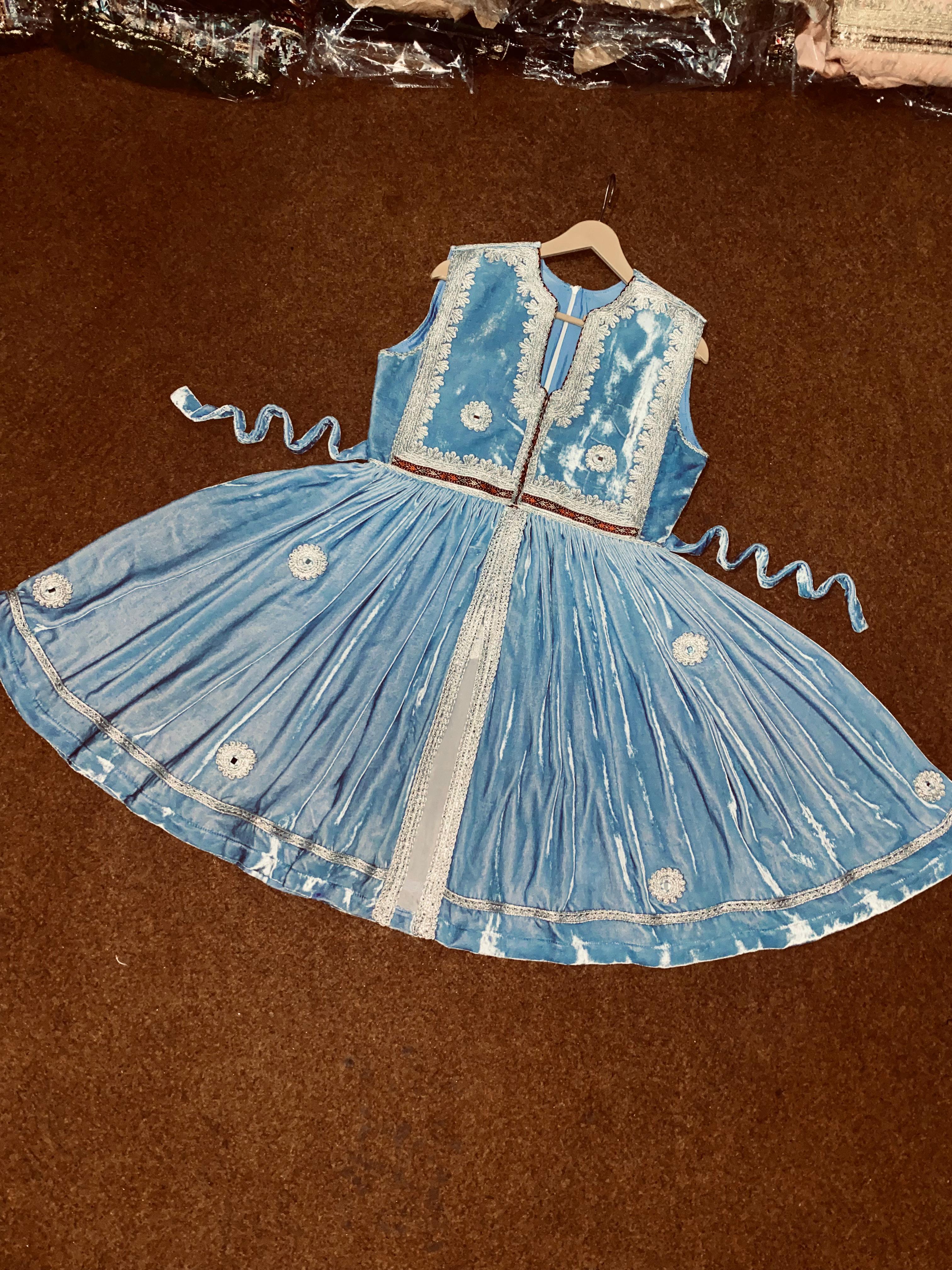 Sky Blue pure Abreshmi Velvet