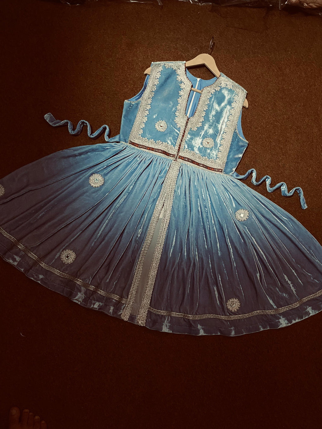 Sky Blue pure Abreshmi Velvet